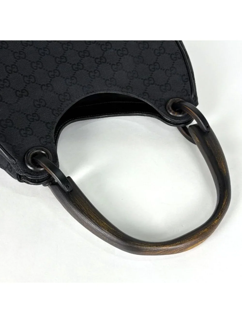 Gucci Shoulder Bag GG Pattern Canvas Black
